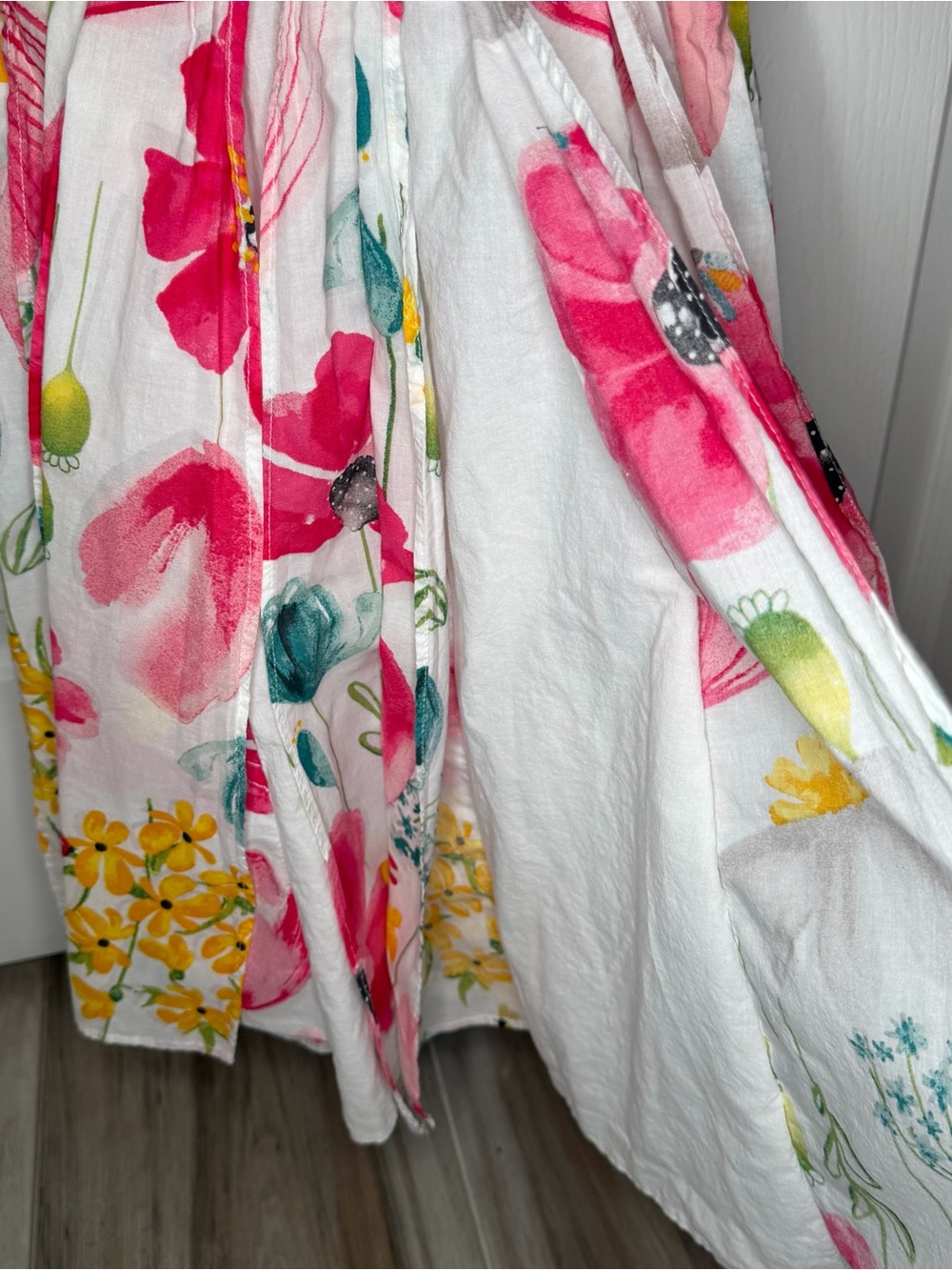 Catimini Girls Floral Pleated Embroidered Sleeveless Dress Sz 8 Pink Colorful - Picture 4 of 9